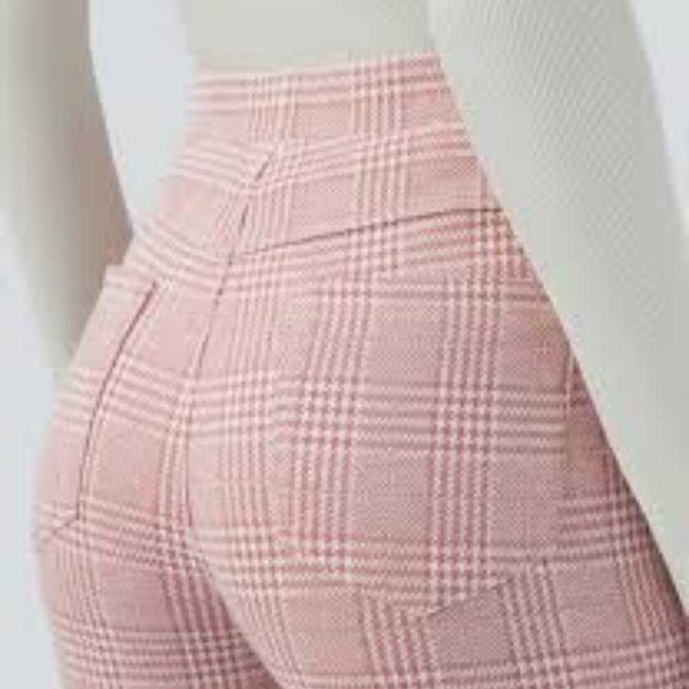 5-NWT HALARA FLEX HIGH WAISTED HOUDSTOOTH PLAID SKINNY WORK PANTS WITH POCKETS - Picture 3 of 4